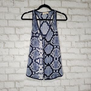 Eight Sixty blue and black printed tank